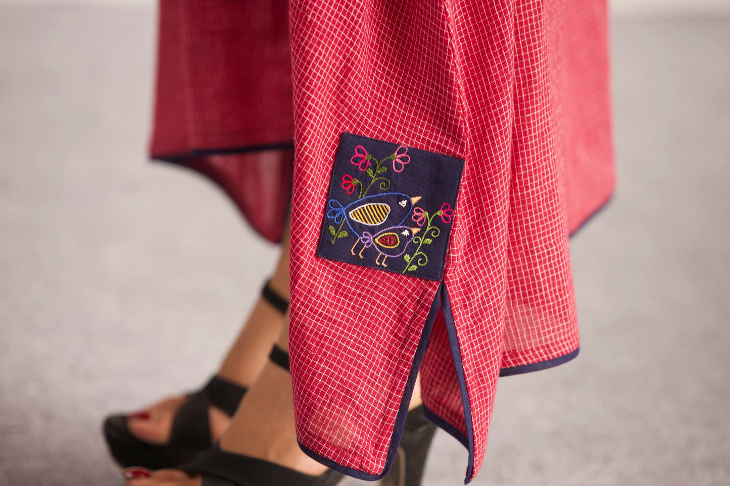 Serein Handloom Maxi Dress with Patch Detailing