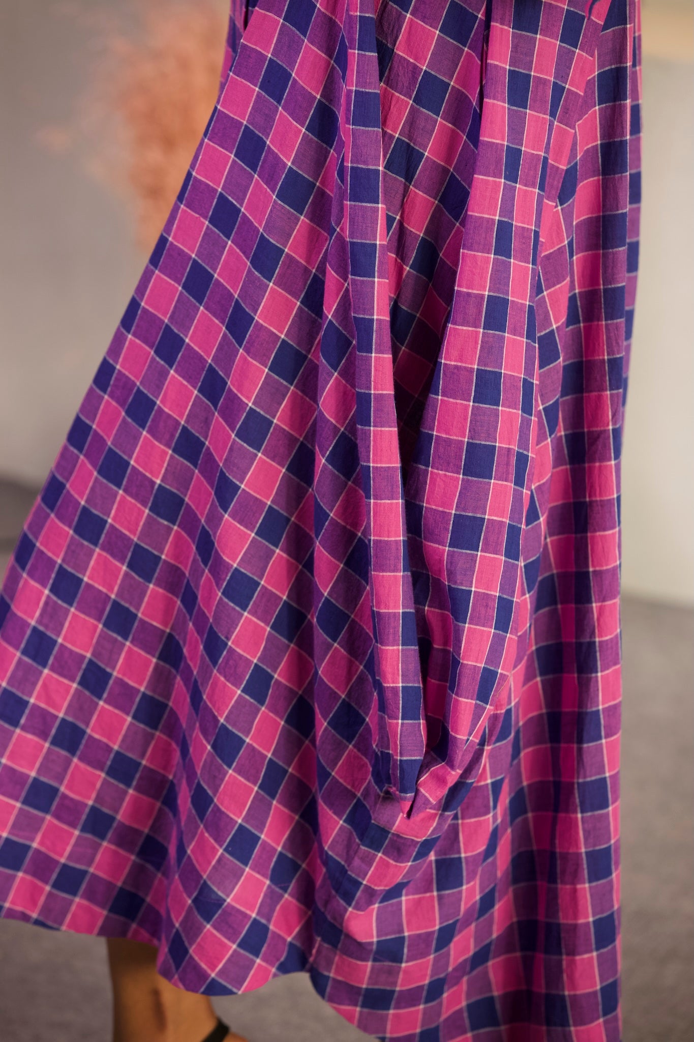 Mosaic Check Midi Dress