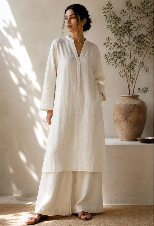 SAND COTTON KURTA SET