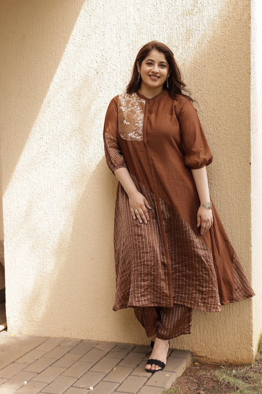 Kaavu | Chanderi Silk Brocade Kurta Set