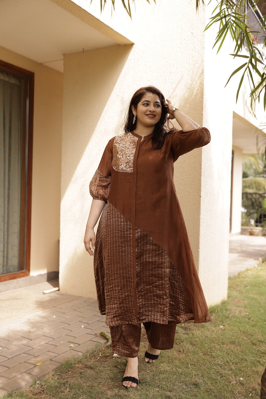Kaavu | Chanderi Silk Brocade Kurta Set