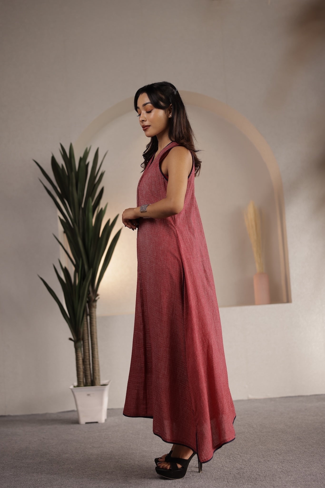 Serein Handloom Maxi Dress with Patch Detailing