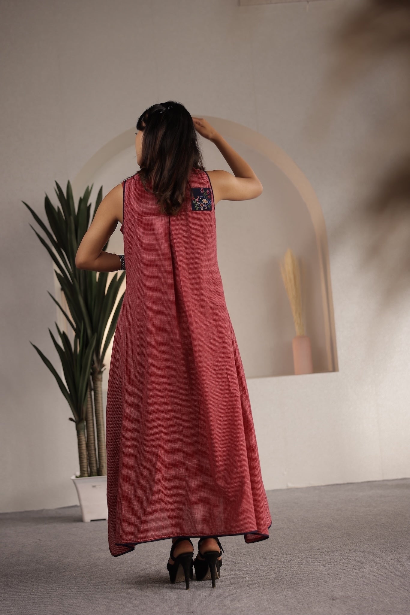 Serein Handloom Maxi Dress with Patch Detailing