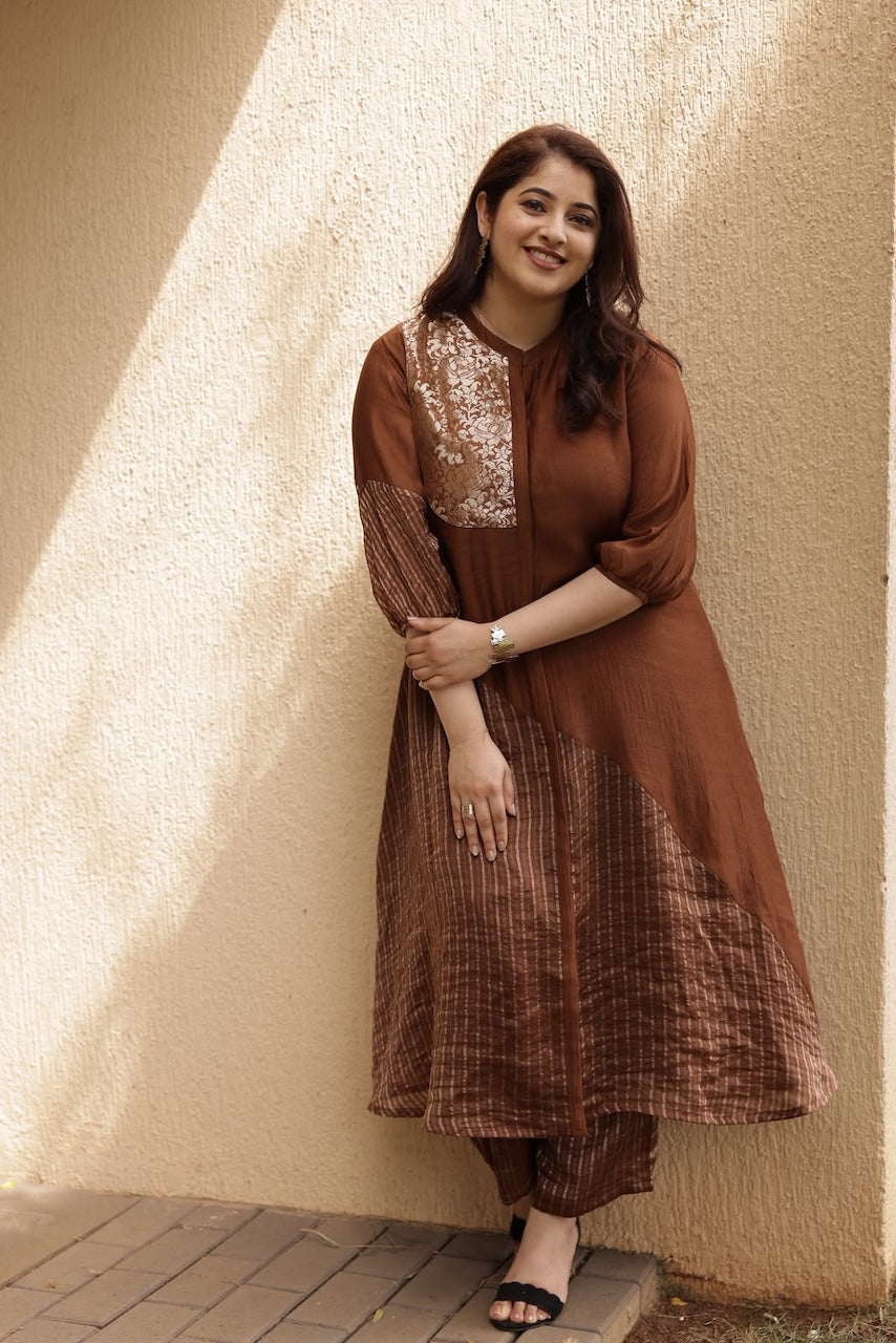 Kaavu | Chanderi Silk Brocade Kurta Set