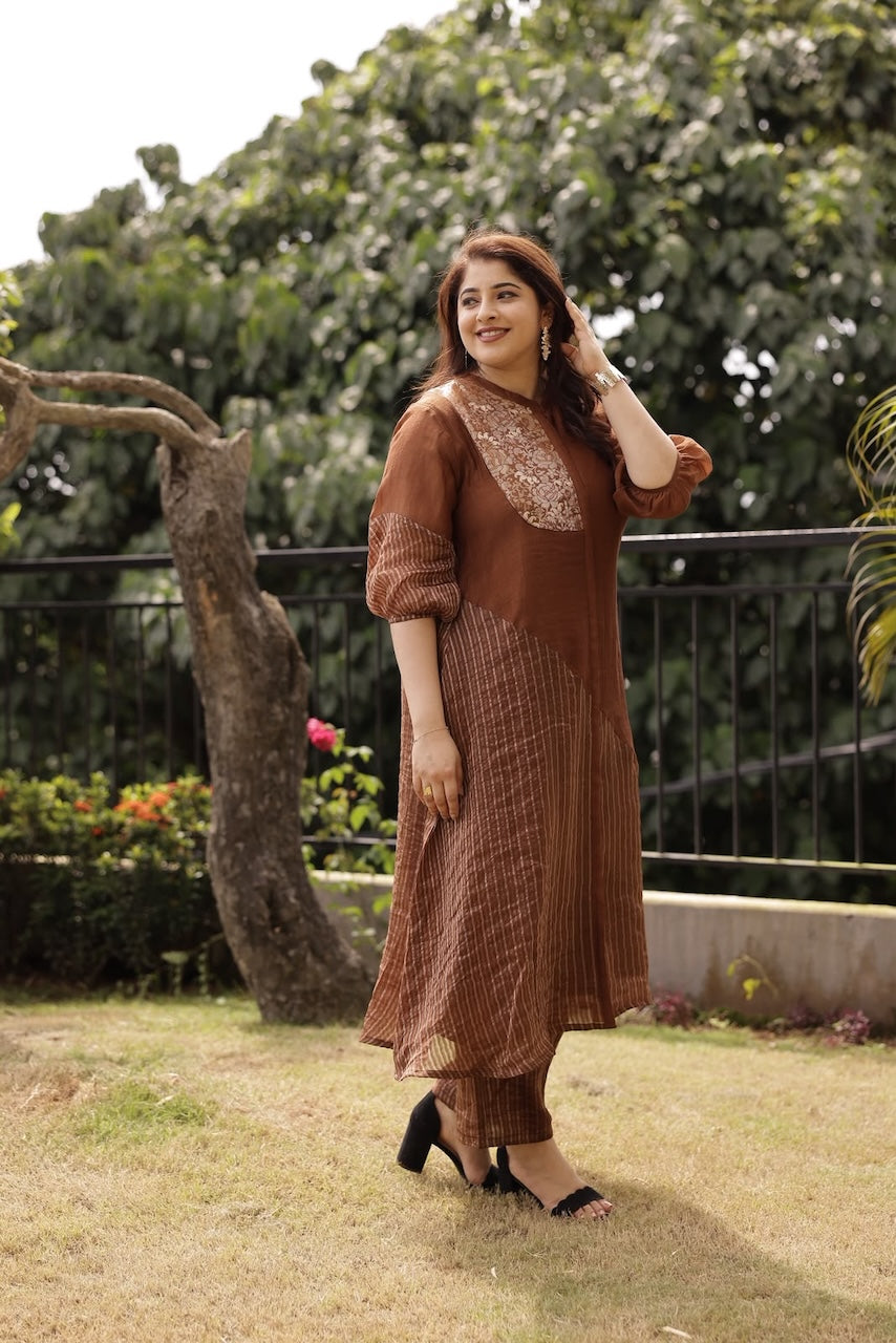Kaavu | Chanderi Silk Brocade Kurta Set
